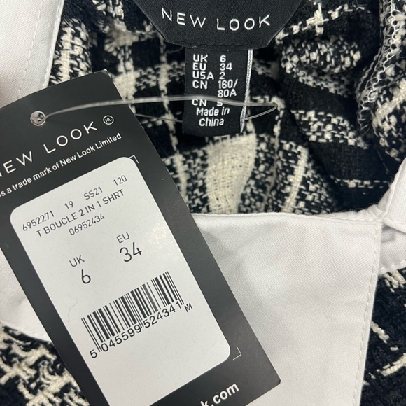 ASOS NEW LOOK 2 in 1 Boucle Popline Dress Shirt - NWT - Picture 4 of 5